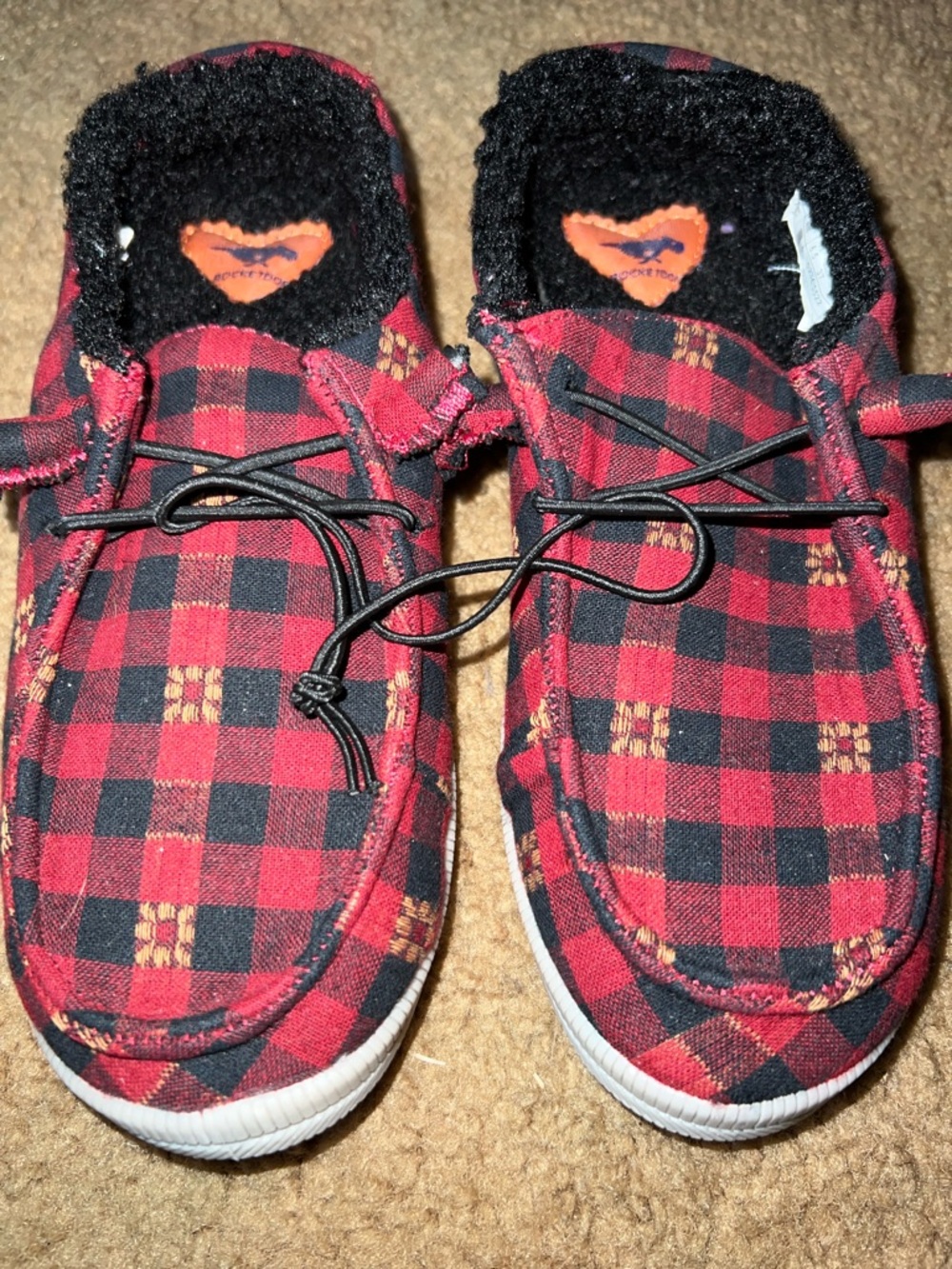 Rocket Dog Red and Black Plaid Slip-On Shoes